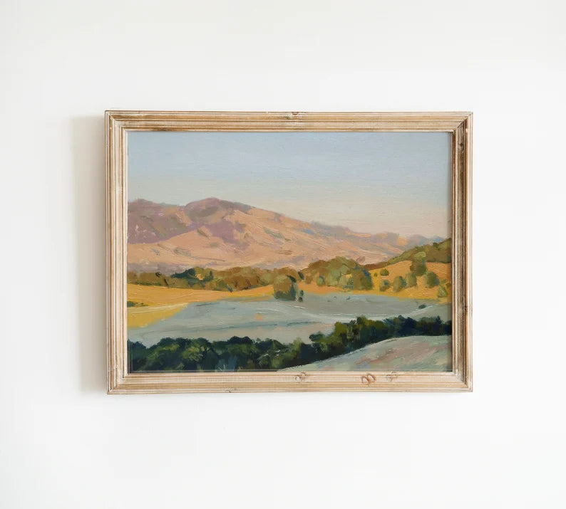 California Hills oil painting ORIGINAL, Custom oil painting, wall decor over the bed, extra large wall art Landscape art Housewarming gift