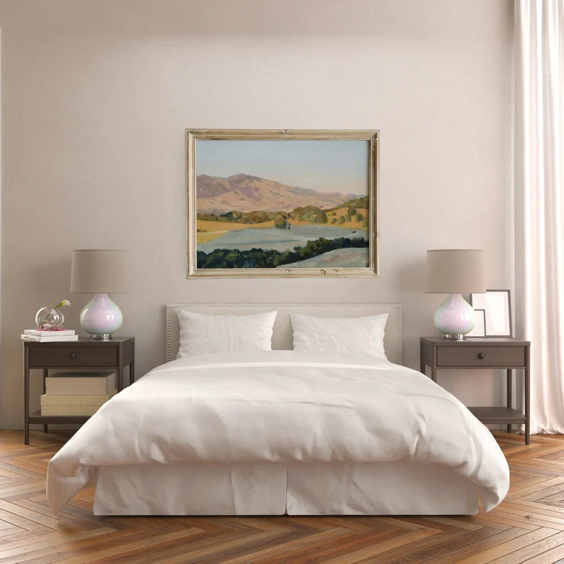 California Hills oil painting ORIGINAL, Custom oil painting, wall decor over the bed, extra large wall art Landscape art Housewarming gift