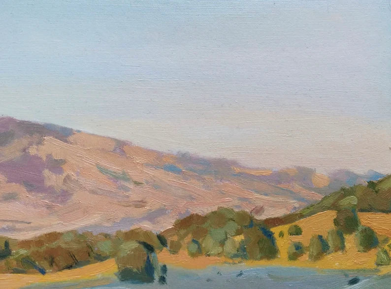 California Hills oil painting ORIGINAL, Custom oil painting, wall decor over the bed, extra large wall art Landscape art Housewarming gift